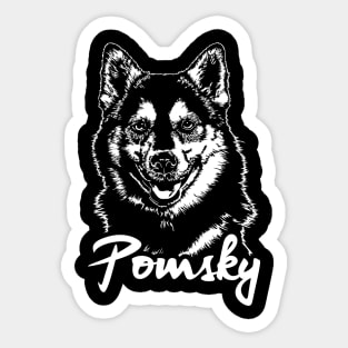 Funny Proud Pomsky dog portrait gift Sticker